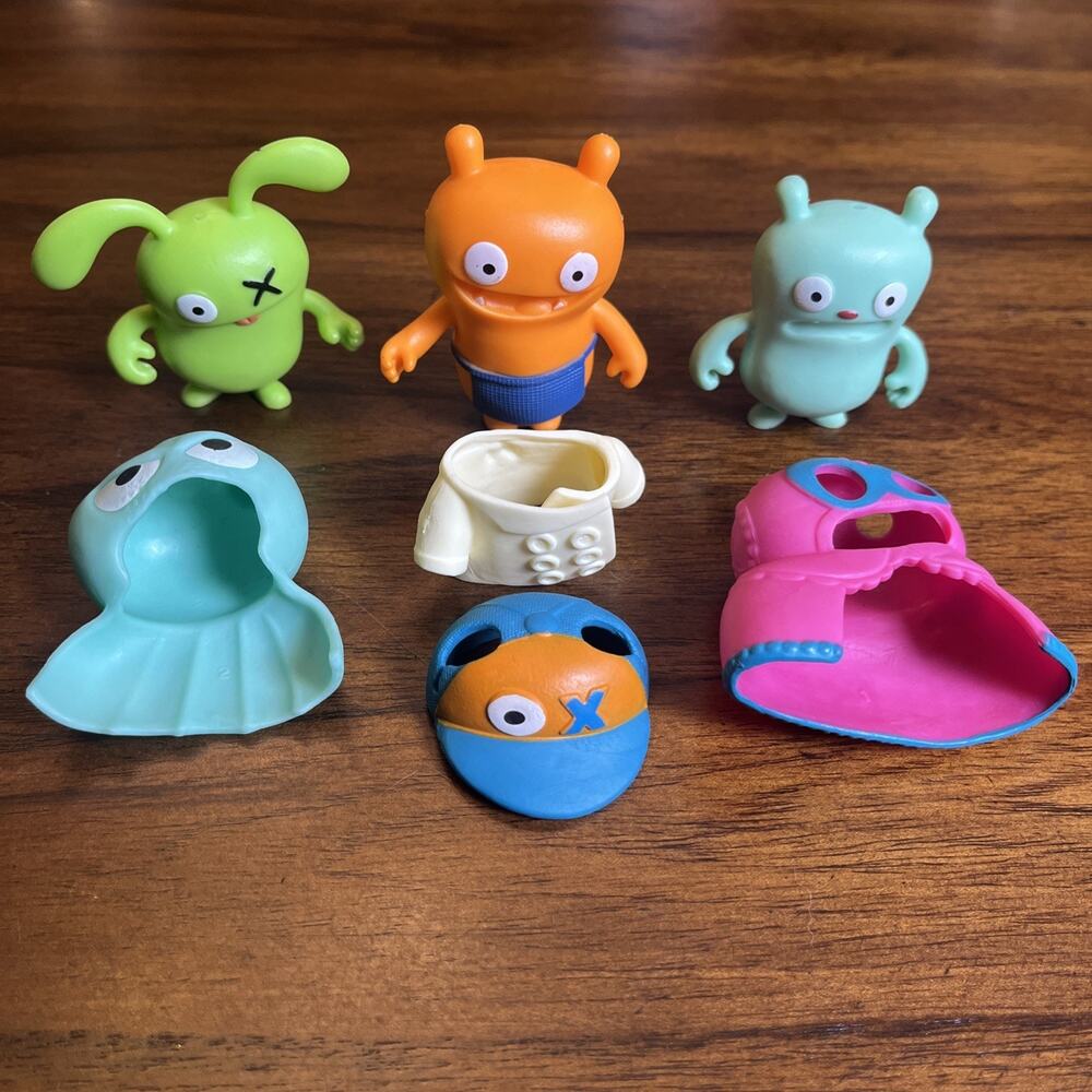 Hasbro Mini Ugly Dolls Lot of 3 & Accessories 2” Collectible Action Figures 2018